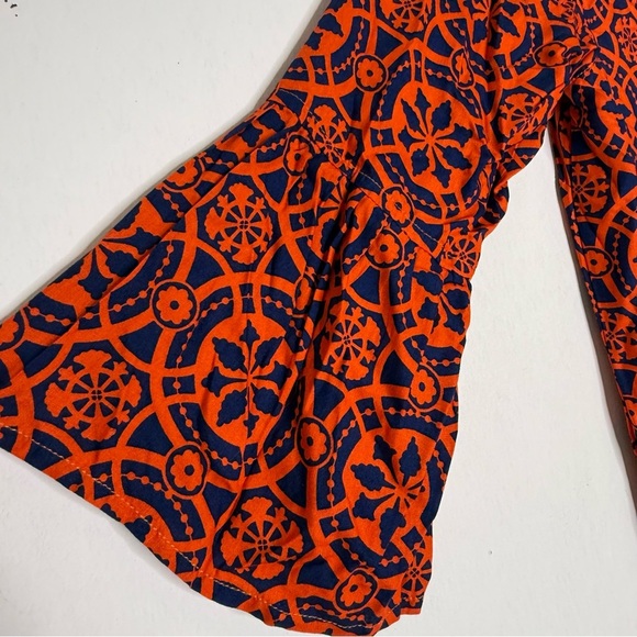 Escapada Living Charleston Tunic Dress Navy Orange Zambia Print Size Small NWT - Picture 3 of 6